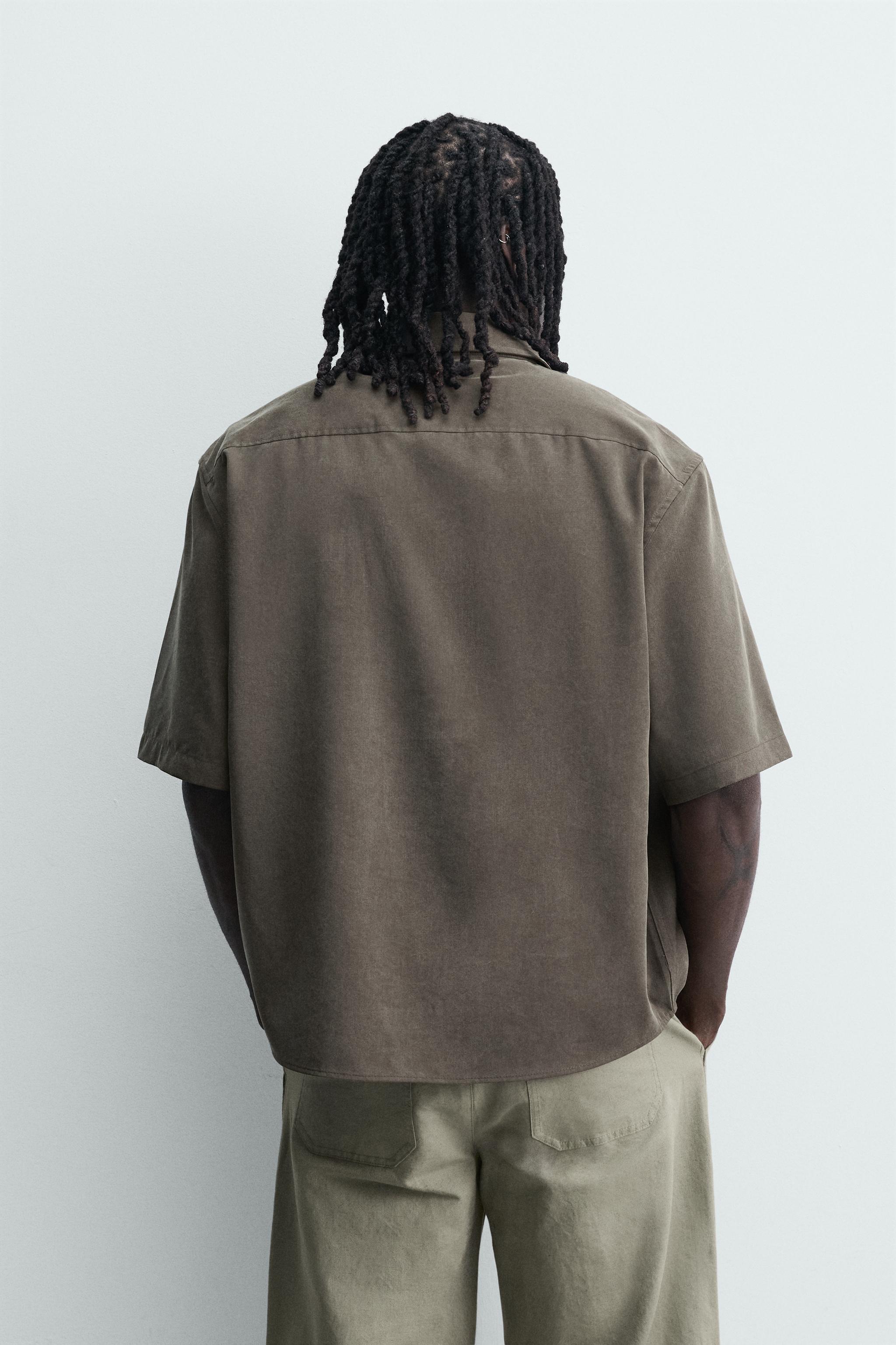 Zara RELAXED FIT DÖKÜMLÜ GÖMLEK görsel 3