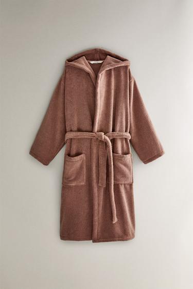 EXTRA WEICHER BADEMANTEL MIT KAPUZE (380 GXM²) - Rosa von Zara