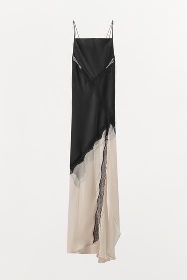 ROBE EN MATIÈRES VARIÉES DENTELLE - Noir / Écru de Zara - Image 6