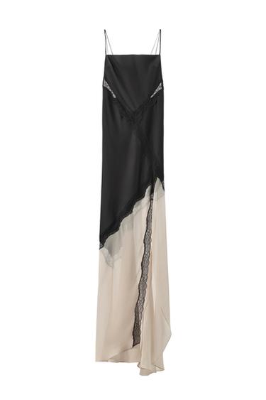 KOMBINIERTES SPITZENKLEID - Schwarz / Cremefarben von Zara - Bild 0
