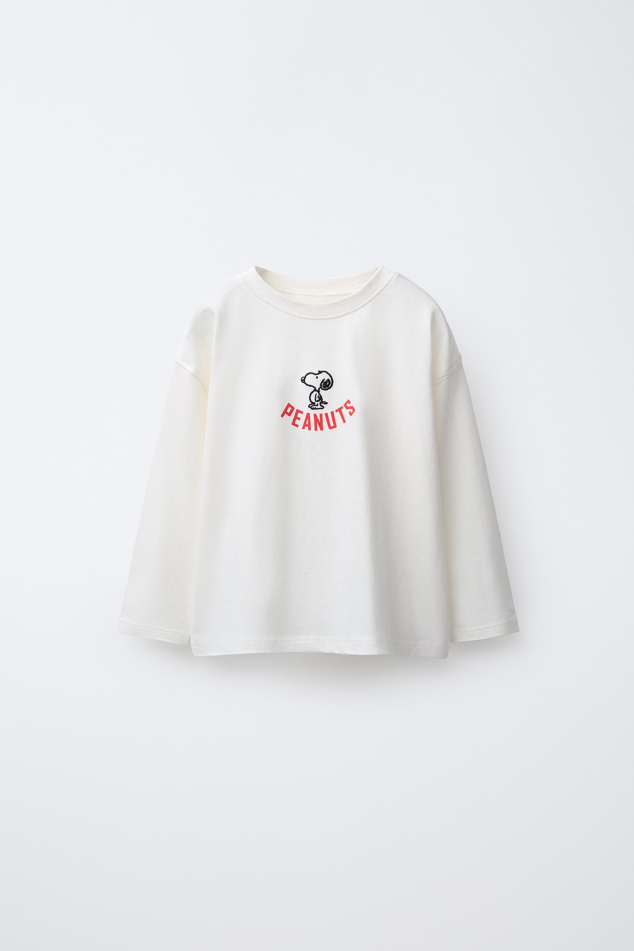 SNOOPY PEANUTS™ EMBROIDERED T-SHIRT - Ecru | ZARA United States