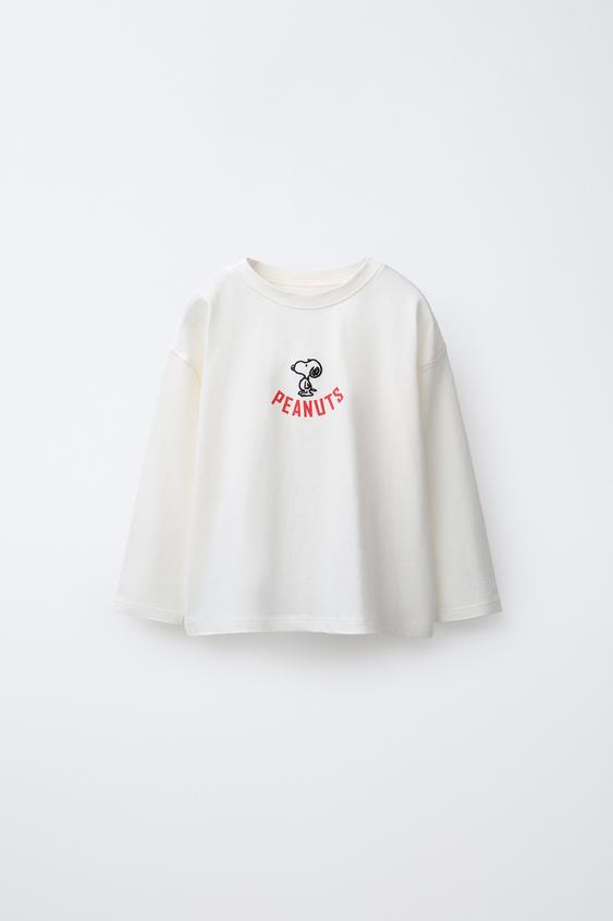 SNOOPY PEANUTS™ EMBROIDERED T-SHIRT Ecru ZARA United States