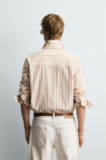 STRIPED TEXTURED SHIRT - Oyster-white by Zara - Image 2