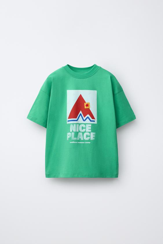 CAMISETA ESTAMPADA - Verde de Zara - Imagen 0