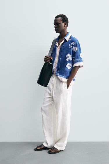 FLORAL PRINT SHIRT - Ecru / Blue by Zara - Image 3