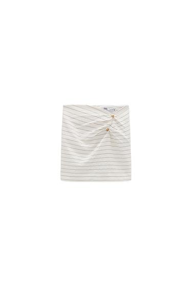 DRAPED SKIRT WITH STRIPES