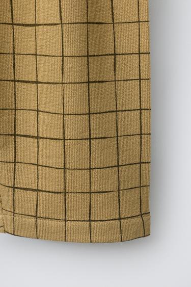 PRINTED CHECK TROUSERS - Sand by Zara - Image 3