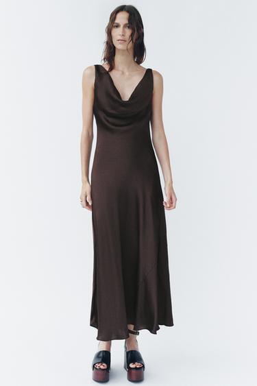 'ZW COLLECTION' GARA SATĪNA KLEITA - Brown no Zara