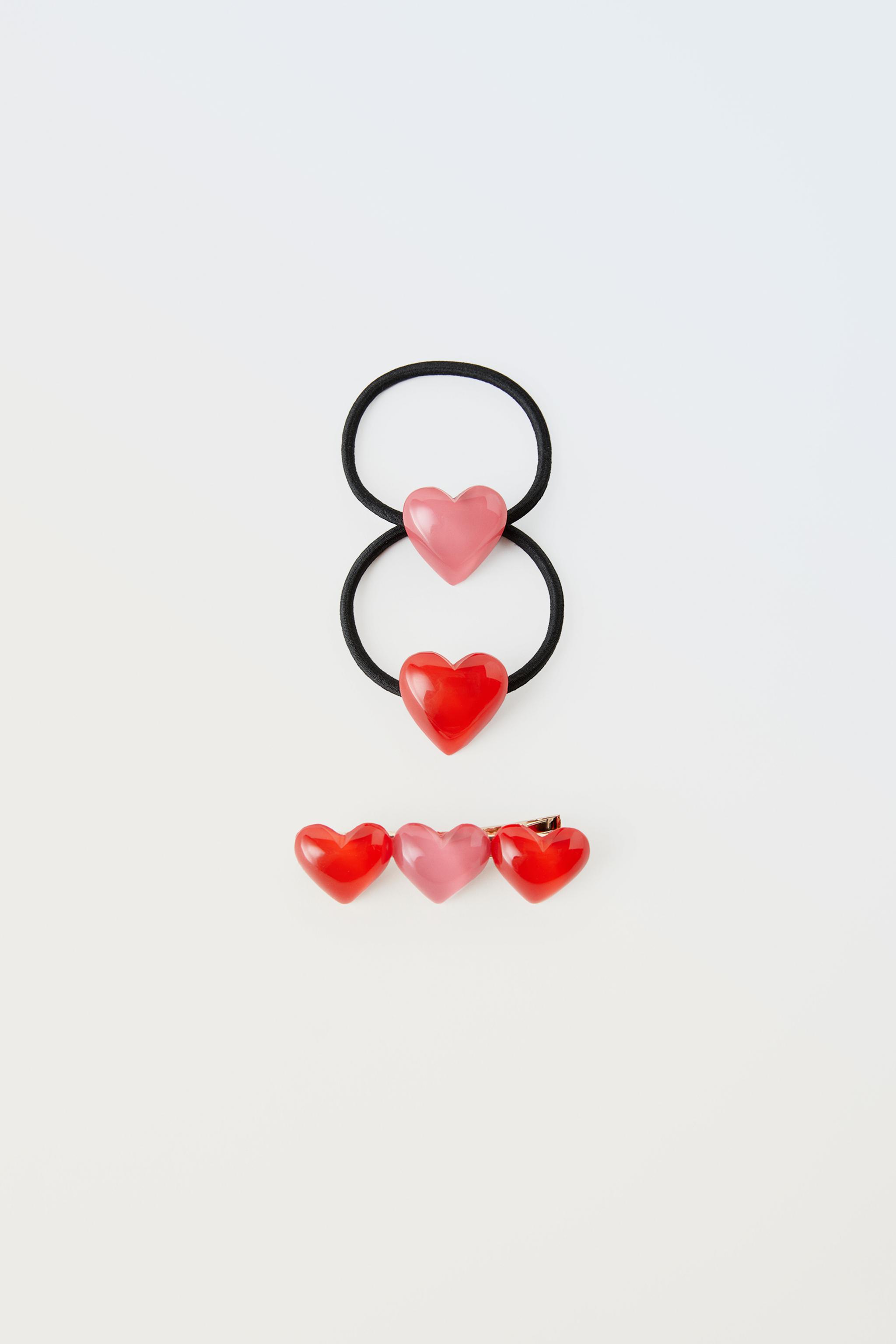 9-14 YEARS/ THREE-PACK OF HEART BRALETTES - Red