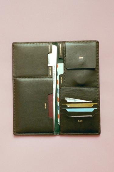 ΔΕΡΜΑΤΙΝΟ ΠΟΡΤΟΦΟΛΙ ΟΡΓΑΝΩΣΗΣ ΤΑΞΙΔΙΟΥ - Πράσινο του Zara
