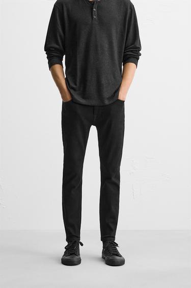 CROPPED SKINNY JEANS - Black by Zara