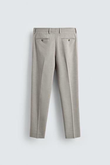 TEXTURED SUIT TROUSERS - Greyish by Zara - Image 5