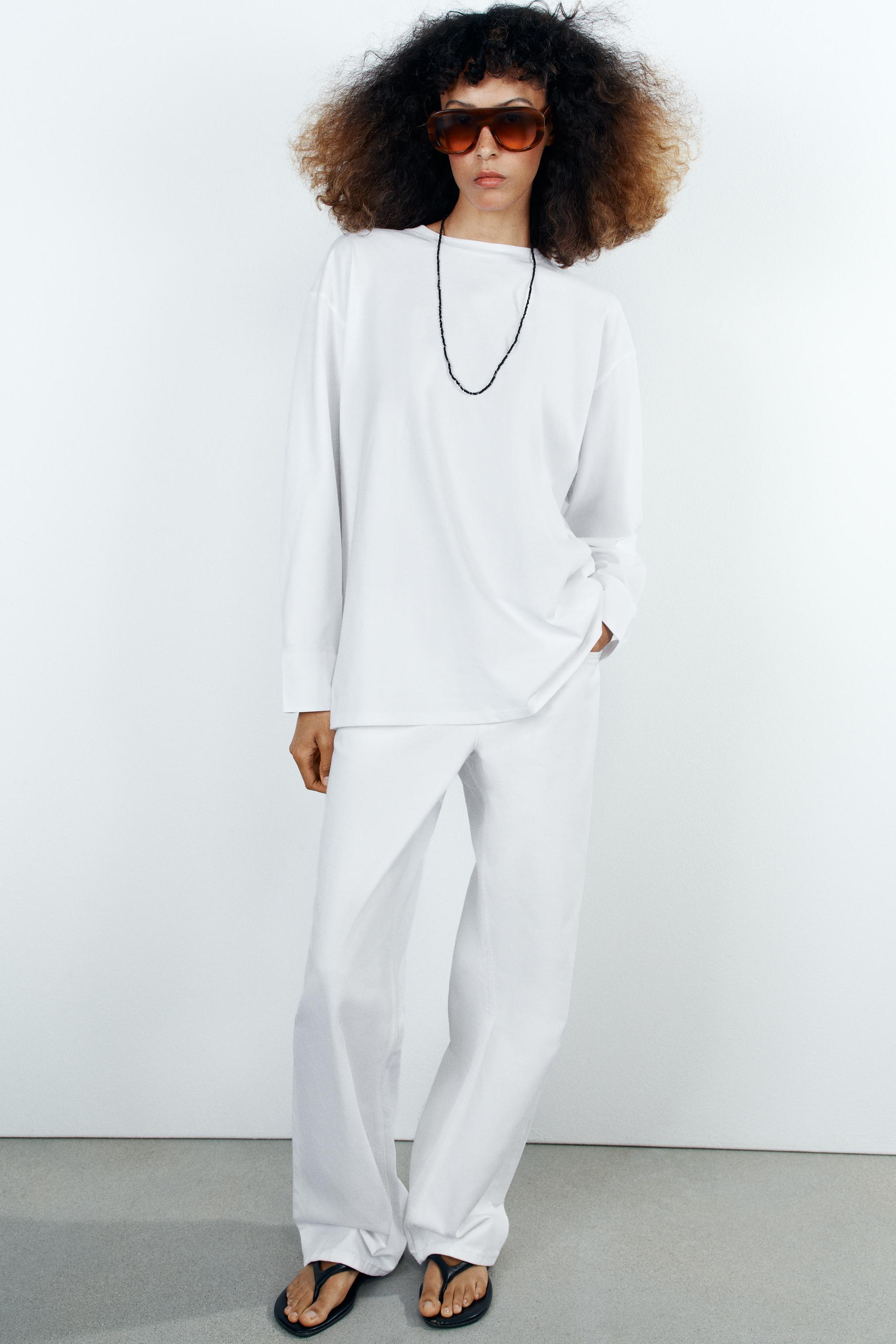 COMBINATION LONG SLEEVE T-SHIRT — White