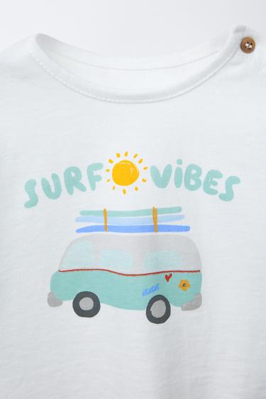 T-SHIRT IMPRIMÉ SURF - Blanc cassé de Zara - Image 2
