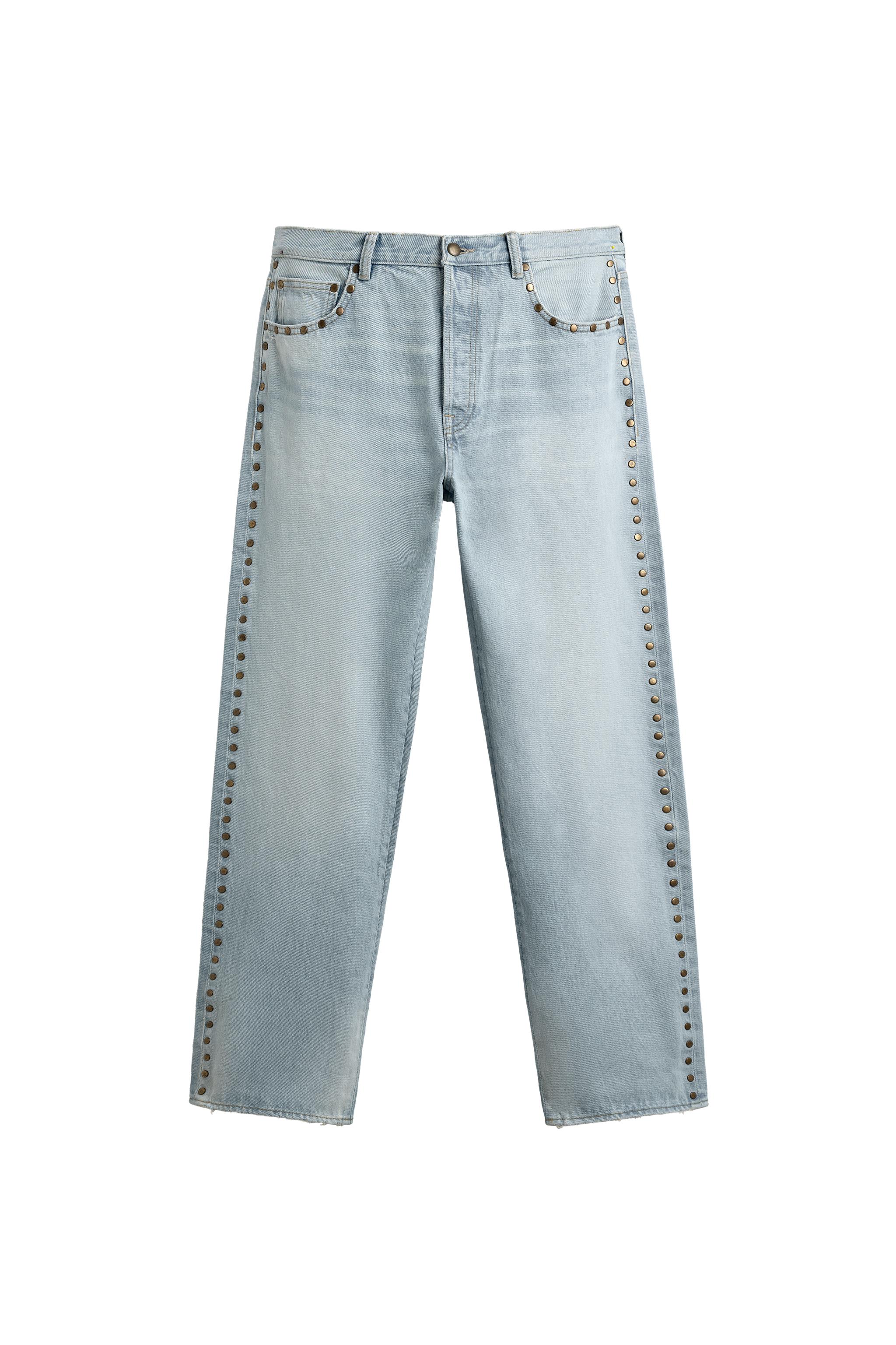 METALİK ZIMBALI STRAIGHT FIT JEAN