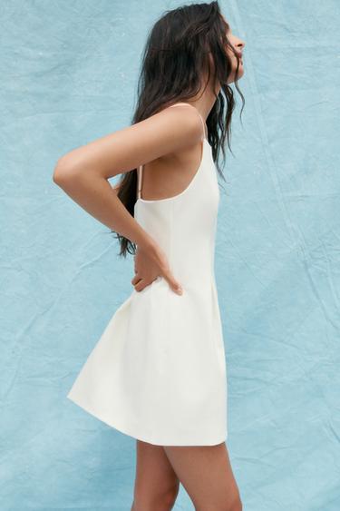 ROBE COURTE À BRETELLES - Blanc de Zara - Image 1
