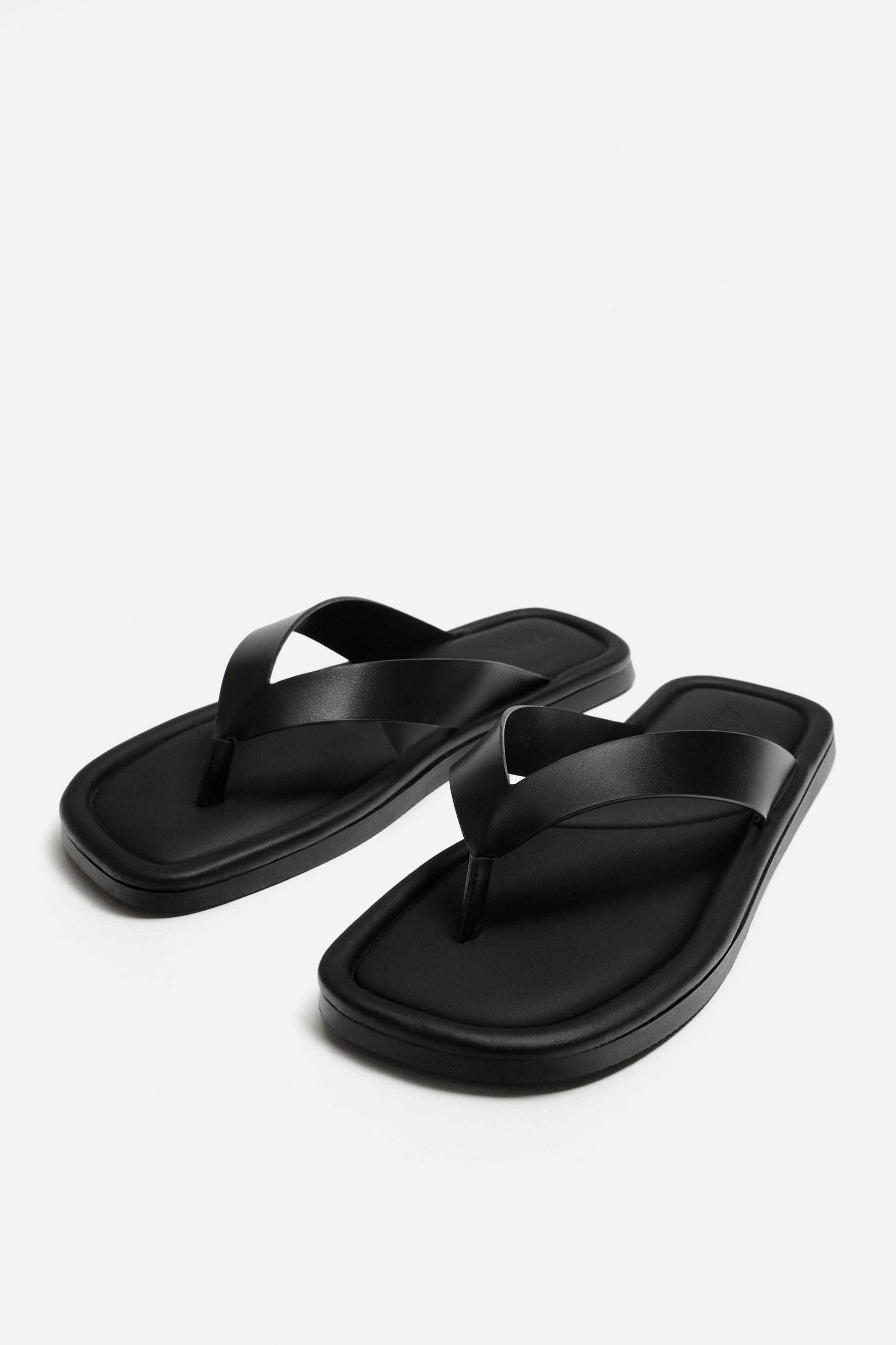 NWOT Zara men’s black leather orders sandals sz 10