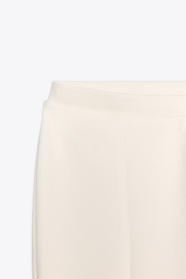 INTERLOCK FLARE TROUSERS - Ecru de Zara - Image 7