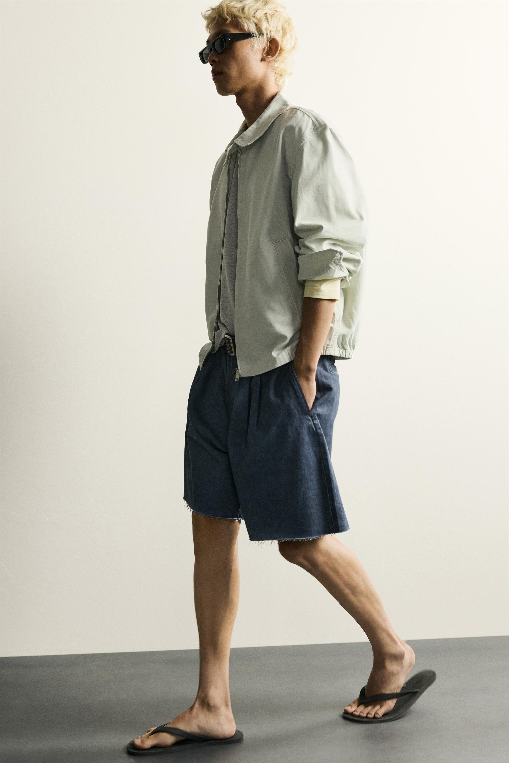 RELAXED FIT IRREGULAR WASH SHORTS