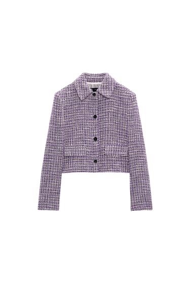 SHORT TEXTURED WEAVE BLAZER
