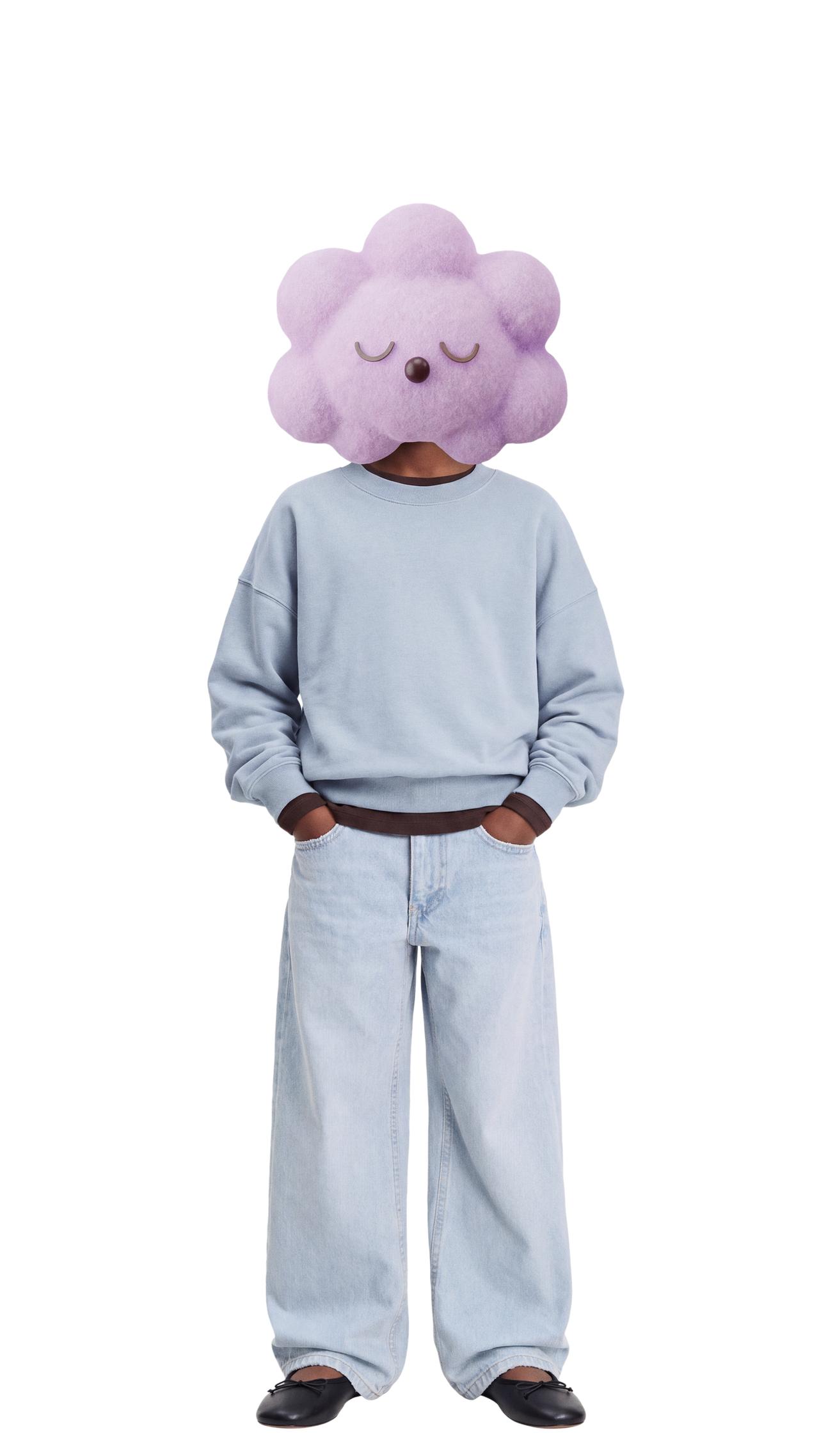 HEAVYWEIGHT PLAIN SWEATSHIRT — Light blue