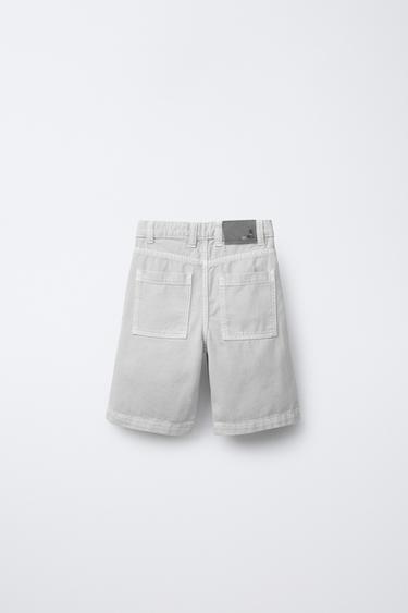 REGULAR DENIM BERMUDA SHORTS - Grey by Zara - Image 1
