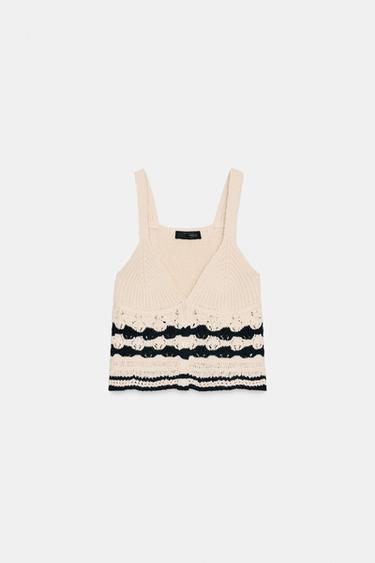 TOP PUNTO BOTONES - Crudo de Zara - Imagen 0