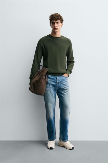 سترة بحياكة اللؤلؤة - أخضر الخاص بـ Zara