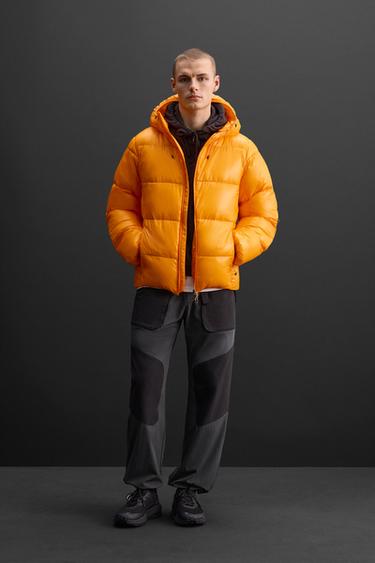 ПУХОВИК С НАПОЛНИТЕЛЕМ ИЗ 100% ПЕРА — ЯРКО-ЖЕЛТЫЙ от Zara — изображение 0