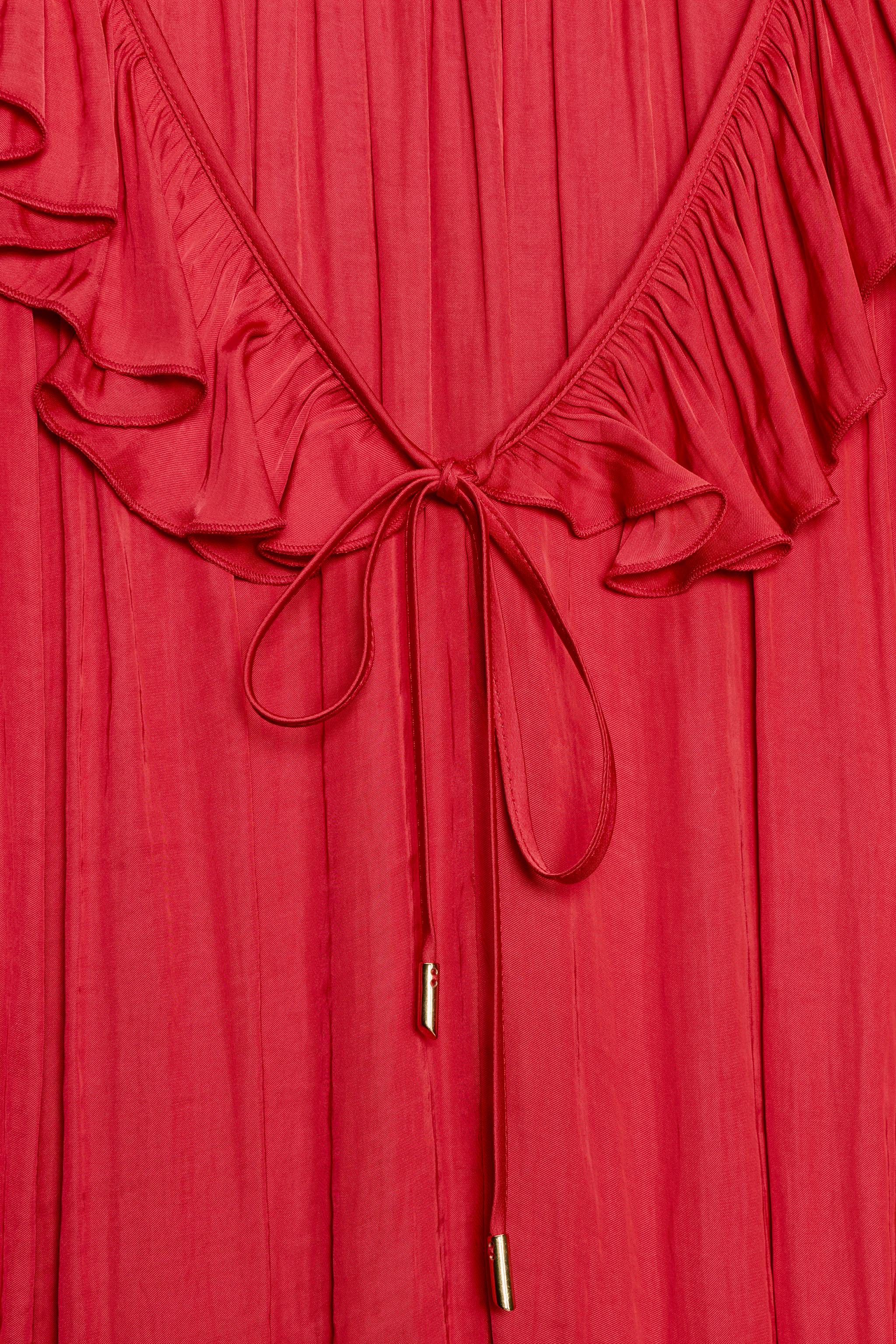 BLOUSE SATINÉE À VOLANTS ET ÉPAULETTES