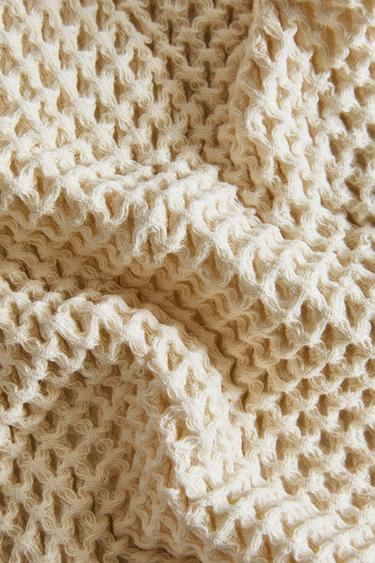 WAFFLE-KNIT COTTON HAND TOWEL (PACK OF 3) - Light beige by Zara