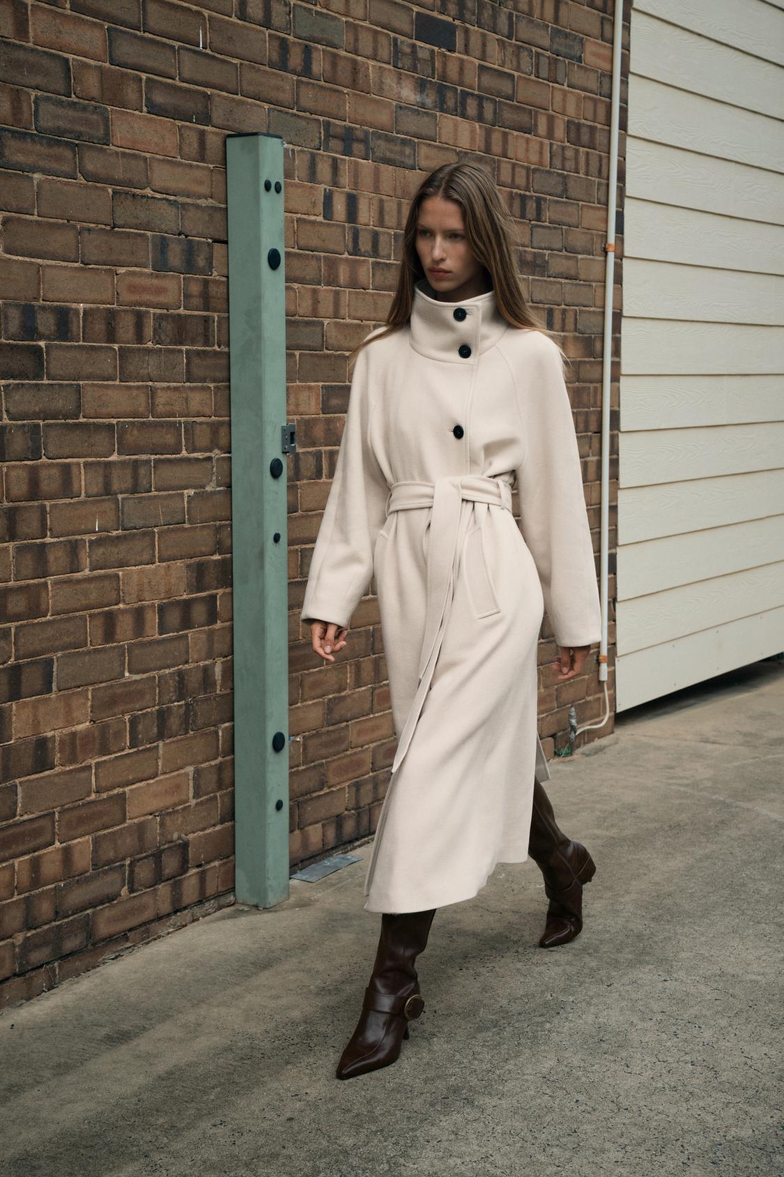 Zara LONG WOOL COAT WITH HIGH NECK