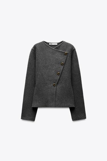 ОДНОТОННЫЙ КАРДИГАН — СЕРЫЙ от Zara