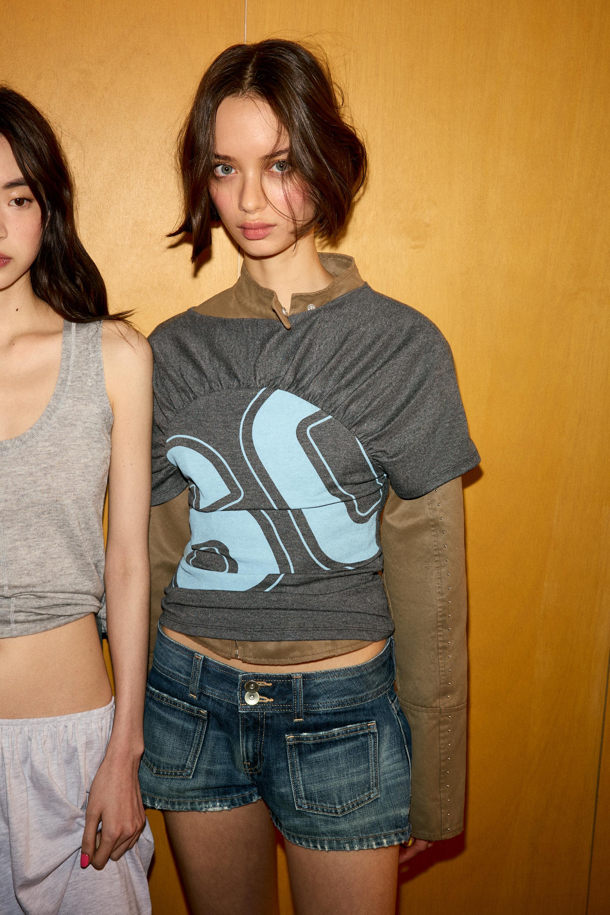 NUMBER RUCHED T-SHIRT