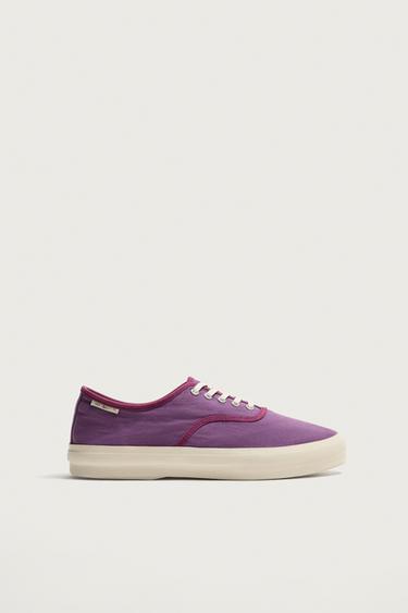 Zara FRUIT OF THE LOOM™ FABRIC SNEAKERS - Lilac
