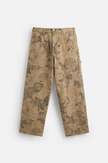 BAGGY FIT CARPENTER JEANS - camel by Zara
