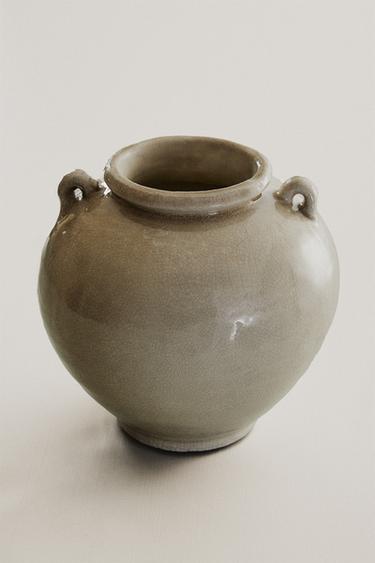 CRACKED CERAMIC VASE - White by Zara