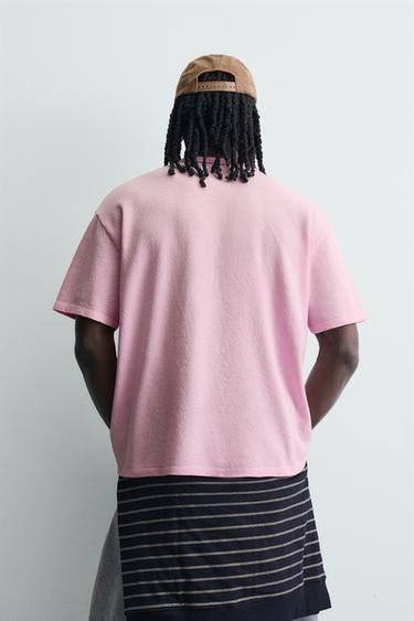CONTRAST PRINT KNIT T-SHIRT - Pink by Zara - Image 2