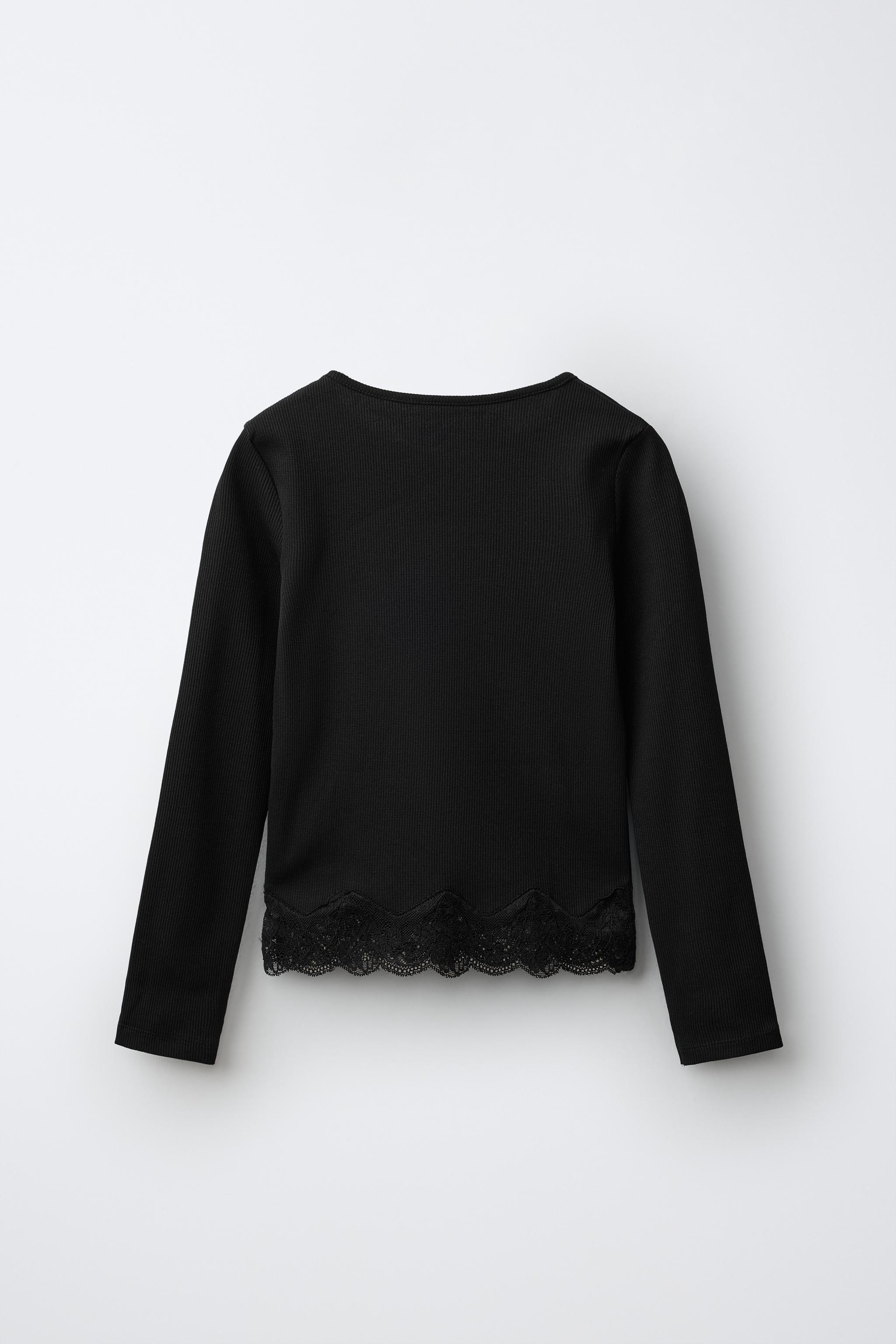 RIB LACE T-SHIRT