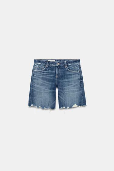 SHORT EN DENIM TRF TAILLE MOYENNE - Bleu marine de Zara - Image 4