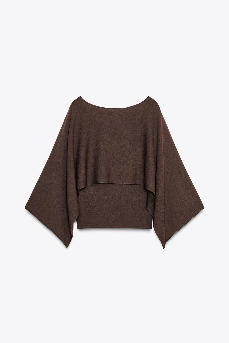 KNIT CAPE TOP