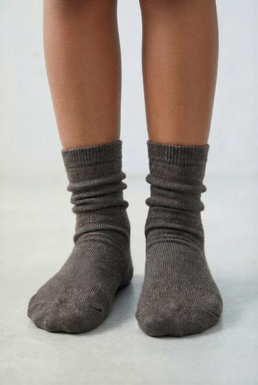 НАБОР ИЗ 5 ПАР ОДНОТОННЫХ ВЫСОКИХ НОСКОВ — Разноцветный от Zara