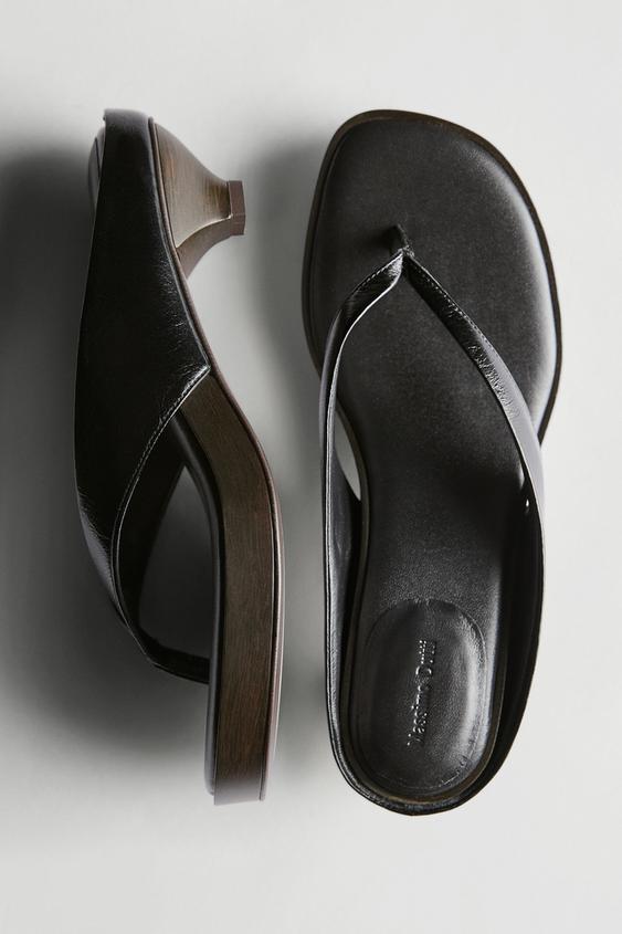 Mid-heel sandals with toe divider from Zara - $220