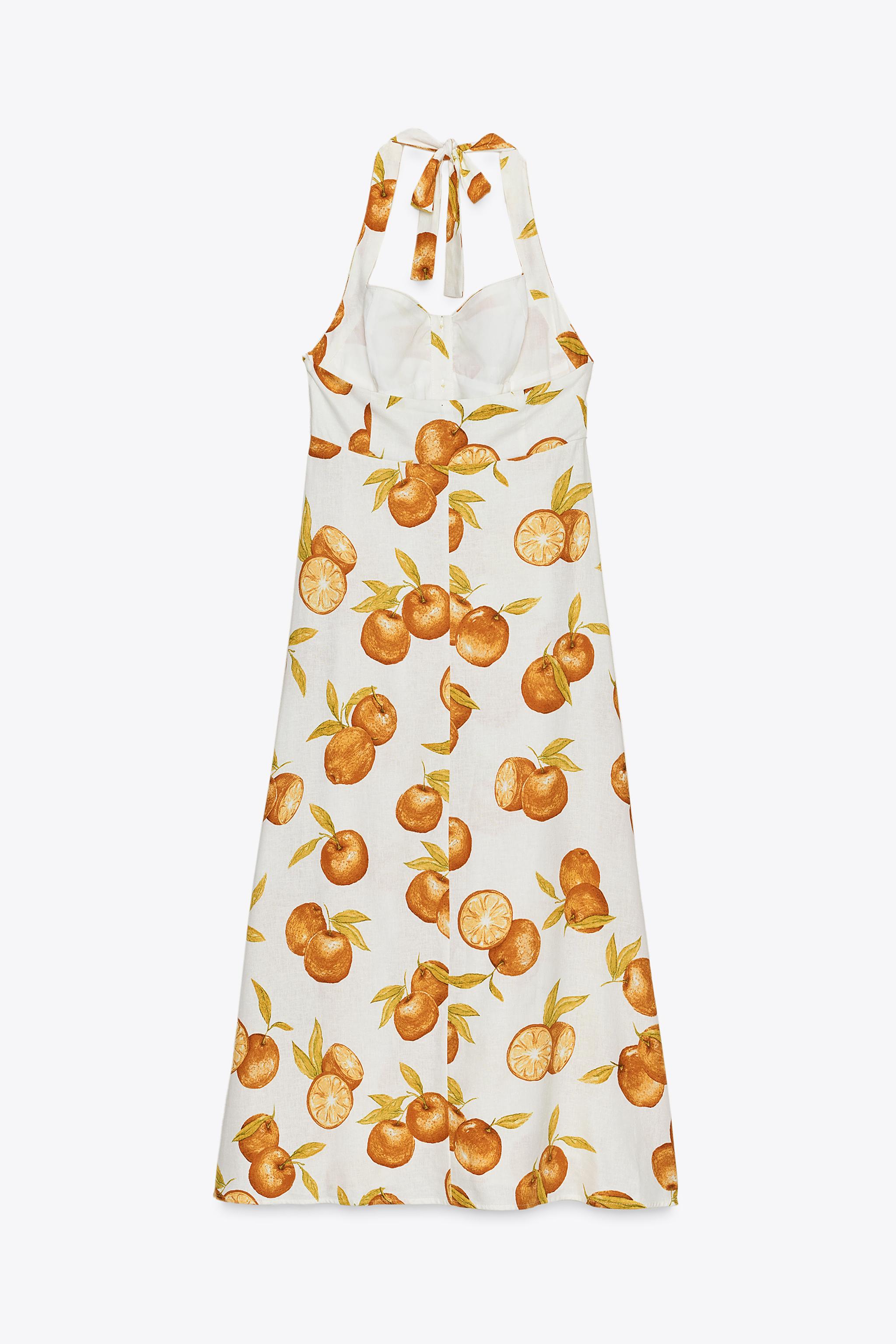 PRINTED LINEN DRESS
