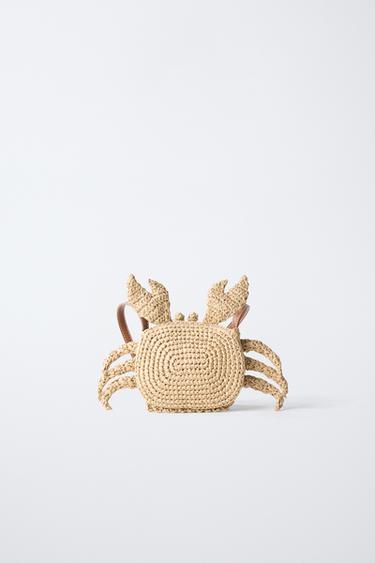RAFFIA-EFFECT CRAB CROSSBODY BAG - Ecru White by Zara - Image 4