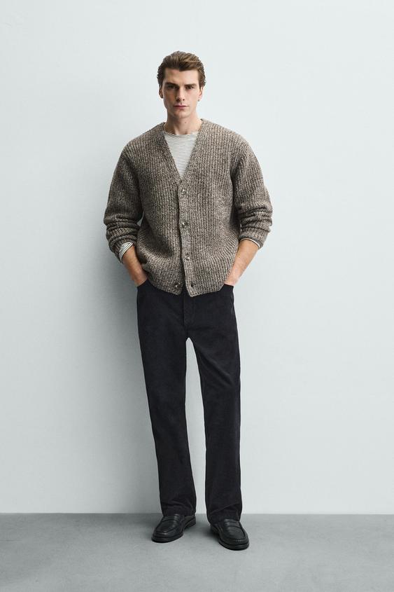 RIBBED TEXTURED CARDIGAN