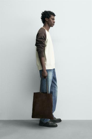 COLOUR BLOCK CREW NECK SWEATSHIRT - Multicoloured by Zara - Image 3