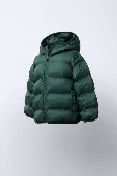 ULTRALIGHT HOODED PUFFER JACKET - Green by Zara