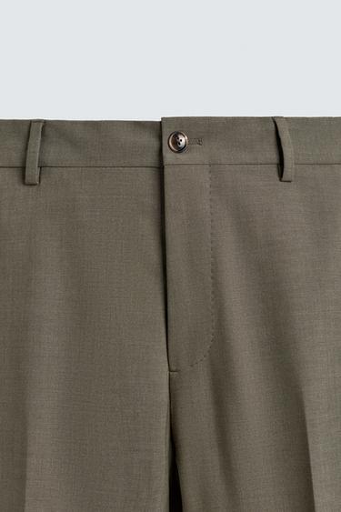 PANTALON DE COSTUME REGULAR FIT - Vert de Zara - Image 6