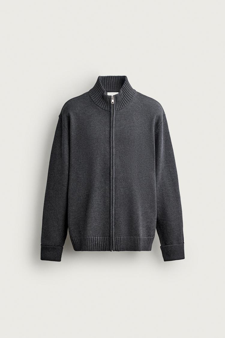 ZIP-UP KNIT CARDIGAN